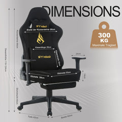Ergonomische Bureaustoel - Office Chair - Gamestoel - Volwassenen - Zwart - Symino - DMP-01