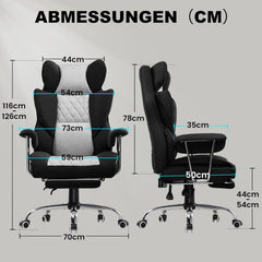 Ergonomische Bureaustoel -  Office Chair - Gamestoel - Volwassenen - Grijs/Zwart - GTPLAYER
