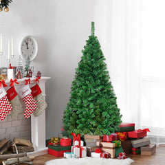 COSTWAY Imitatiekerstboom met metalen standaard, groen, 150cm