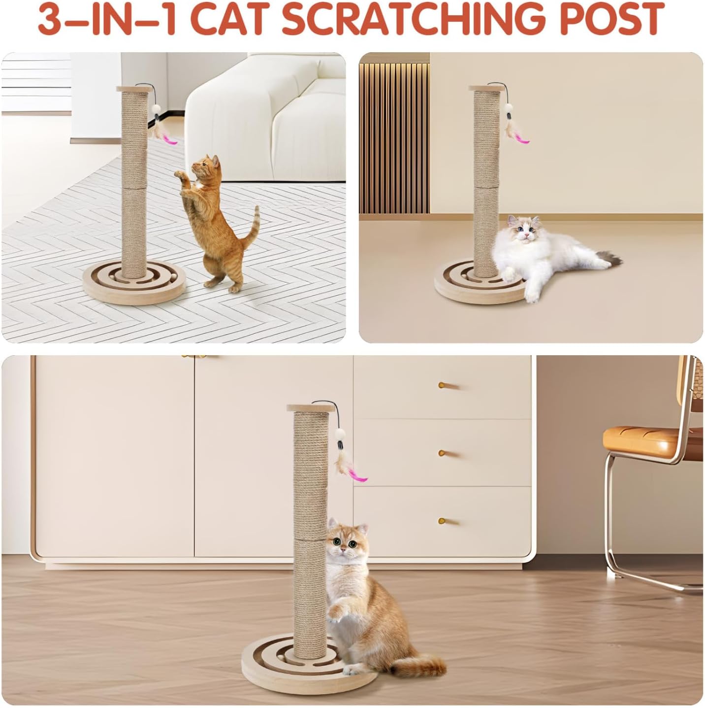 Krabpaal voor katten - 55x30x30x cm - Bruin - Nobleza