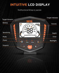 Metaaldetector voor volwassenen - LCD Scherm - Zwart - SUNPOW