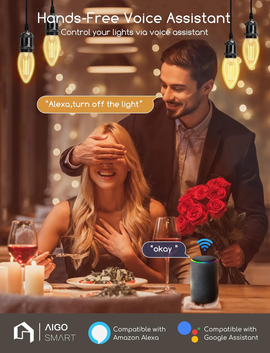 Aigostar LED Gloeilamp - Dimbaar - 4,5W - E27 - 4 Stuks