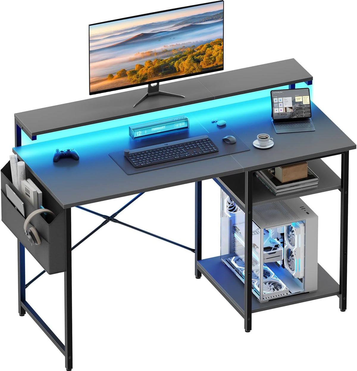 Bureau - Computertafel - Computerbureau - 120x48 cm - Grijs - HLONONE