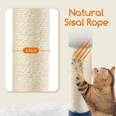 Krabpaal voor katten - 118.5x59x57.5 cm - Wit - Nobleza