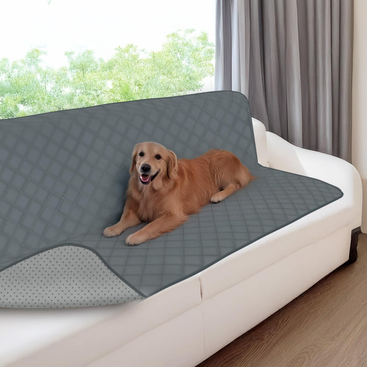 Hondendeken auto achterbank - hondenmat - 208x132 cm - Grijs - Nobleza