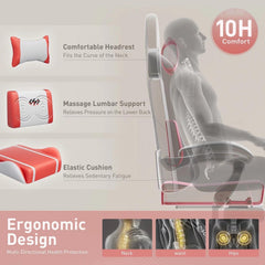 Ergonomische Bureaustoel -  Office Chair - Gamestoel - Volwassenen - Wit/Rood - HLDIRECT
