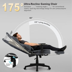 Ergonomische Bureaustoel -  Office Chair - Gamestoel - Volwassenen - Grijs - Symino - DMP-01