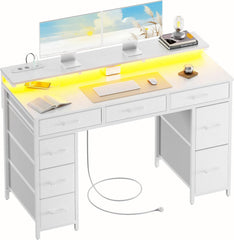 Bureau - Computertafel - Computerbureau - 120x50x74 cm - Wit - HLONONE •