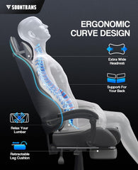 Ergonomische Bureaustoel -  Office Chair - Gamestoel - Volwassenen - Grijs - ST
