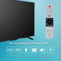 Toshiba VIDAA 50 inch Smart TV 4K UHD TV HDR Smart TV met geïntegreerde triple-Tuner, LED TV 50UV2363DA (2026)