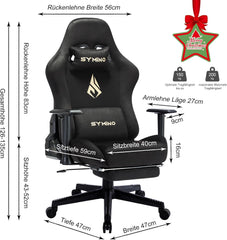 Ergonomische Bureaustoel -  Office Chair - Gamestoel - Volwassenen - Zwart - SYMINO •