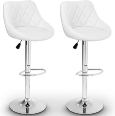 Barkrukken, 2-delige set, keuze uit 10 kleuren, 360 graden vrij draaibaar, hoogteverstelling zitting: 60 – 80 cm, wit