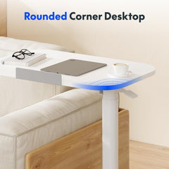 FLEXISPOT Bijzettafel H5 - flexibele laptoptafel en bedtafel met kantelbaar tafelblad, in hoogte verstelbaar en mobiel, ideaal voor bank, bed en leesuren (wit)