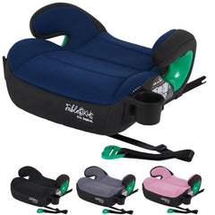 FableKids Zitverhoging auto kinderen Isofix | 3-punts veiligheidsgordel | kinderzitverhoging tot ca. 12 jaar | autostoel voor kinderen 125-150 cm met bekerhouder | ECE R129/03 | blauw