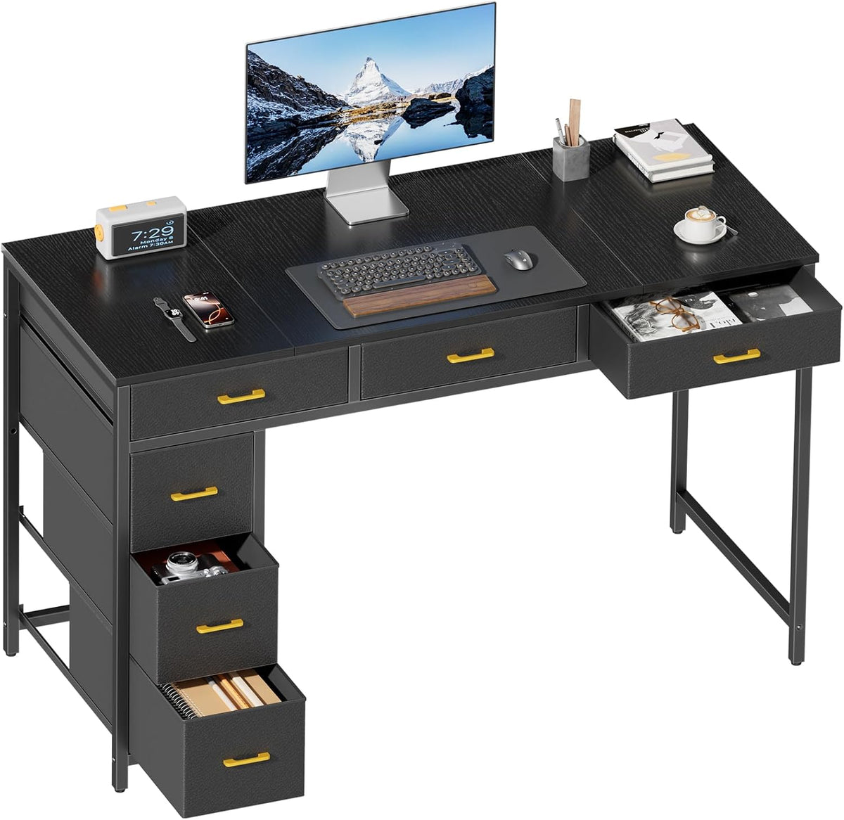 Bureau - Computertafel - Computerbureau - 120x50 cm - Zwart - HLDIRECT - 120650BK