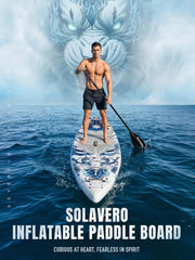 Sup Board - Opblaasbaar Paddle Board - 200 kg - Grijs/Blauw - SOLAVERO •