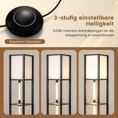 Vloerlamp - Staande lamp - 163 cm - Zwart - COSTWAY