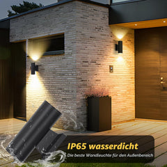 Aigostar Led-wandlamp, voor binnen en buiten, IP65 waterdicht, voor woonkamer, slaapkamer, terras, tuin, hal, balkon, 2 stuks (zonder gloeilamp)