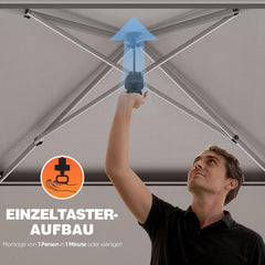 Huracan Pop-up paviljoen, 3,6 x 3,6 cm, waterdicht, stabiel, winterbestendig, vouwpaviljoen, tuin, met 4 muggennetten, zijpanelen en zandzakken, in hoogte verstelbaar tuinpaviljoen, dubbel dak