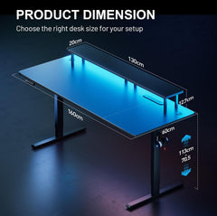 Zit sta bureau - Elektrisch - Verstelbaar - 160x60 cm - Zwart - HLFURNIEU