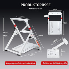Wheel stand - Racestuur standaard - Stuurwielhouder - Wit - GTPLAYER