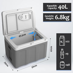 Koelbox Elektrisch – 12V en 230 volt - Coolbox - Frigobox - 40L – Antraciet