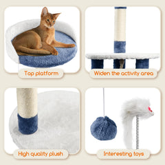 Krabpaal voor katten - 118.5x59x57.5 cm - Wit - Nobleza