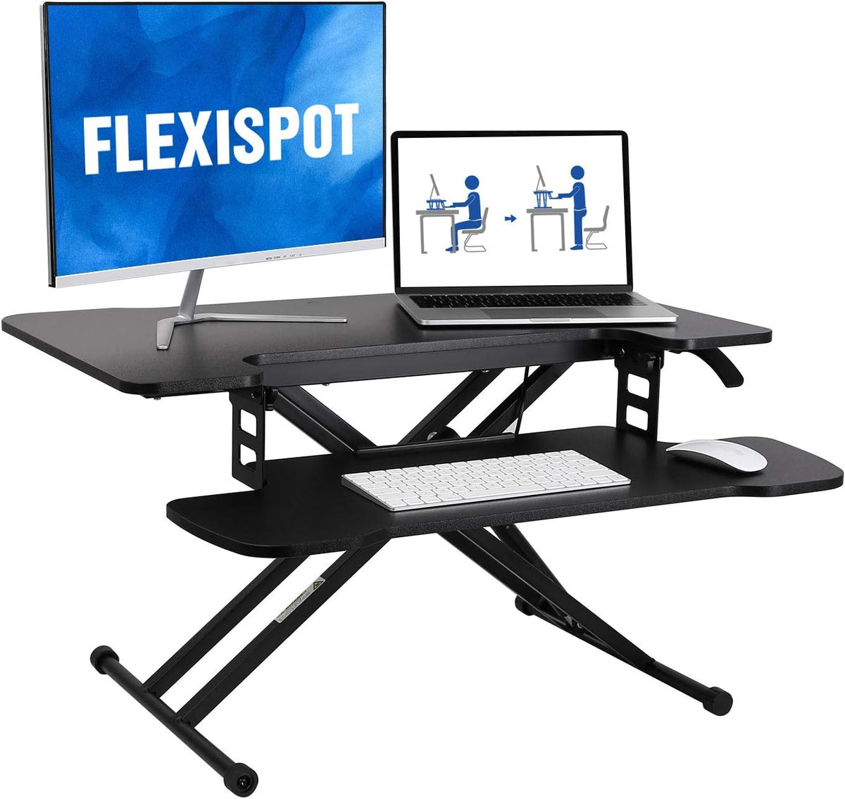 Monitor verhoger - Laptop verhoger - Bureau verhoger - 78x48 cm - Zwart - M18M - FLEXISPOT