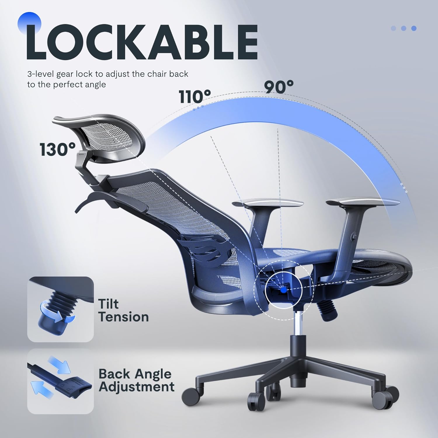 Ergonomische Bureaustoel -  Office Chair - Gamestoel - Volwassenen - Grijs - FLEXISPOT