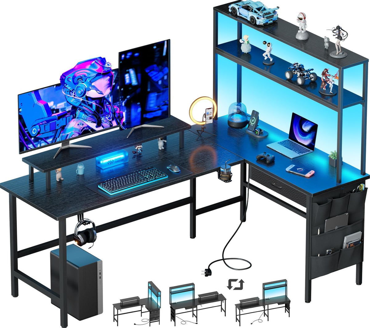 Bureau - Computertafel - Computerbureau - 150x100 cm - Zwart - HLONONE •