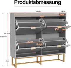 Schoenenkast - Schoenenrek - 103,5x100x24 cm - Grijs - UEV