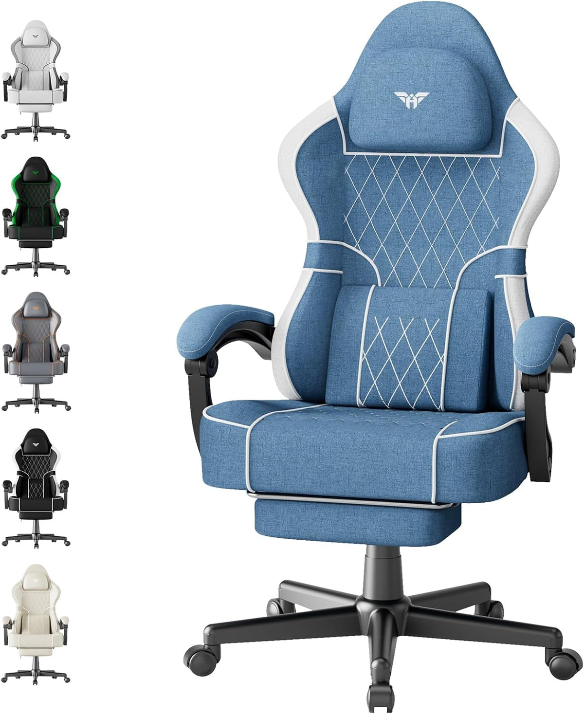 Ergonomische Bureaustoel - Office Chair - Gamestoel - Volwassenen - Blauw - Ferghana