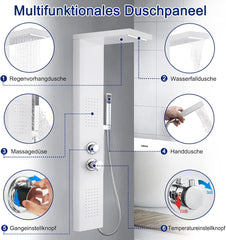 Regendouche - Douchesysteem - Handdouche - Wit - NING •