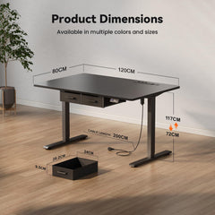 Zit sta bureau - Elektrisch - Verstelbaar - 120x80 cm - Bruin - SOLAVERO