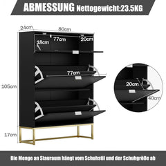 Schoenenkast - Schoenenrek - 80x24x122 cm - Zwart - UEV