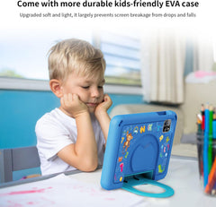 PRITOM TAB7 PRO Kindertablet 7 inch, 64 GB, 3 GB RAM (geüpgraded), peutertablet Android 14 met wifi, dubbele camera, educatieve functies, spelletjes, vooraf geïnstalleerde kindersoftware, ouderlijk toezicht, blauw