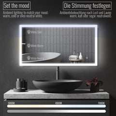 Badkamerspiegel met verlichting - Wandspiegel - 120x60 cm - Aquamarin