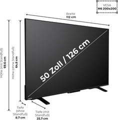 Toshiba VIDAA 50 inch Smart TV 4K UHD TV HDR Smart TV met geïntegreerde triple-Tuner, LED TV 50UV2363DA (2026)
