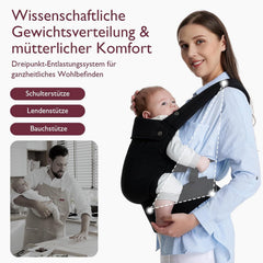 Draagzak - Baby carrier - Babydrager - 3,2-20 kg - Zwart - Momcozy