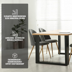 Industriële tafelpoten - Vloerbescherming - Stalen frame - Zwart - 60x72 cm