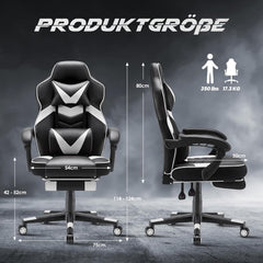 Ergonomische Bureaustoel -  Office Chair - Gamestoel - Volwassenen - Wit - Farini