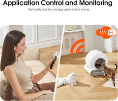 Automatische Kattenbak XXL - 65L - Zelfreinigende Kattenbak - Incl. App •