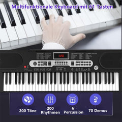 Keyboard - Digitale piano - Piano - 61 toetsen - Zwart