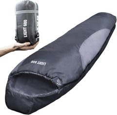 EXPLORER® Light 600 zomerslaapzak, 700 g, -2 °C tot +14 °C, 120 g/m², ultralichte slaapzak voor buiten, 210 x 75 x 50 cm, zomer, mummieslaapzak voor volwassenen, camping en trekking, lichte kleine