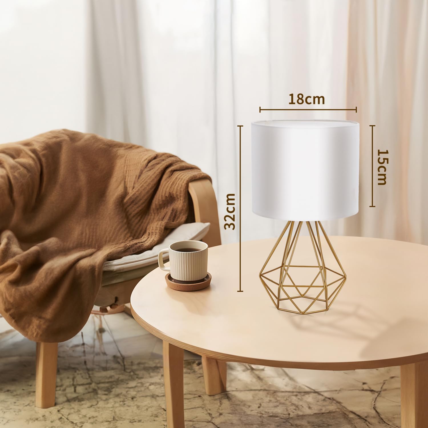 Tafellamp - Bureaulamp - Tafellamp slaapkamer - Wit - Aigostar