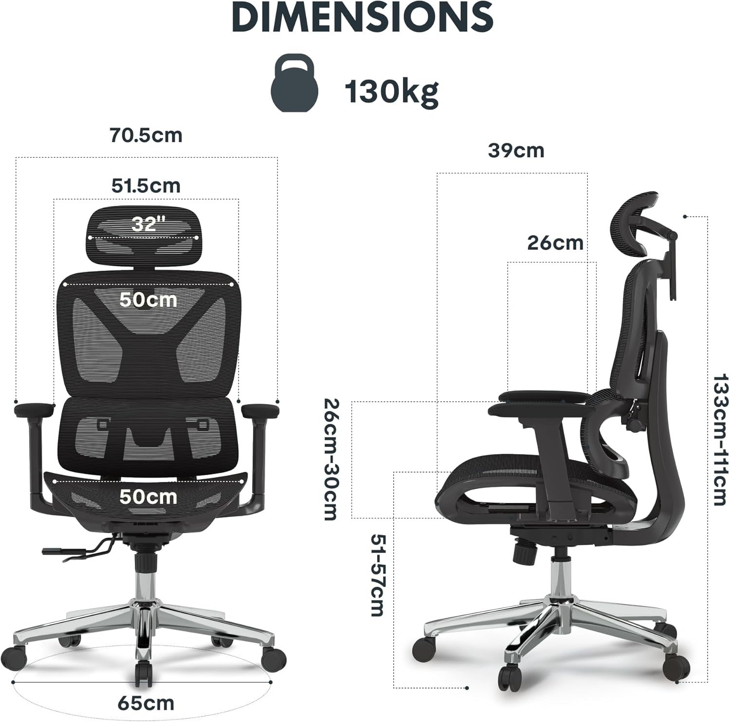 Ergonomische Bureaustoel -  Office Chair - Gamestoel - Volwassenen - Zwart - FLEXISPOT