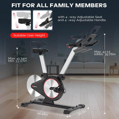 Hometrainer - Fitness fiets - Spinfiets - Zwart - Sperax