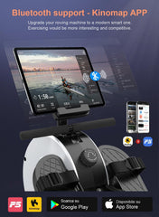 Roeimachine voor thuisgym, roeimachine met Bluetooth-app, magnetische roeimachine met 16 instelbare weerstandsniveaus, verbeterde dubbele glijrails, compacte roeimachine, lcd-monitor, verticaal opbergbaar