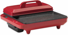 Trebs 99362 - Multifunctionele Tafel Grill - Contactgrill met Antiaanbaklaag - Rood