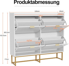 Schoenenkast - Schoenenrek - 100x103,5x24 cm - Wit - UEV